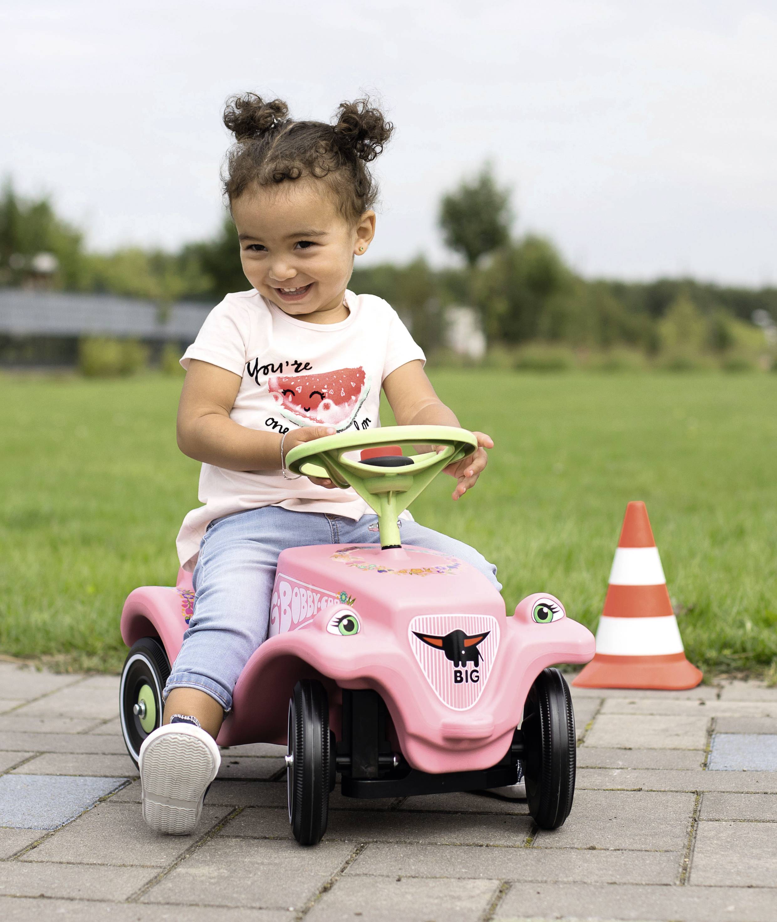 BIG Bobby Car Classic Flower, 1 Jahr(e), 4 Rad/Räder, Kunststoff, Pink, Grün-5