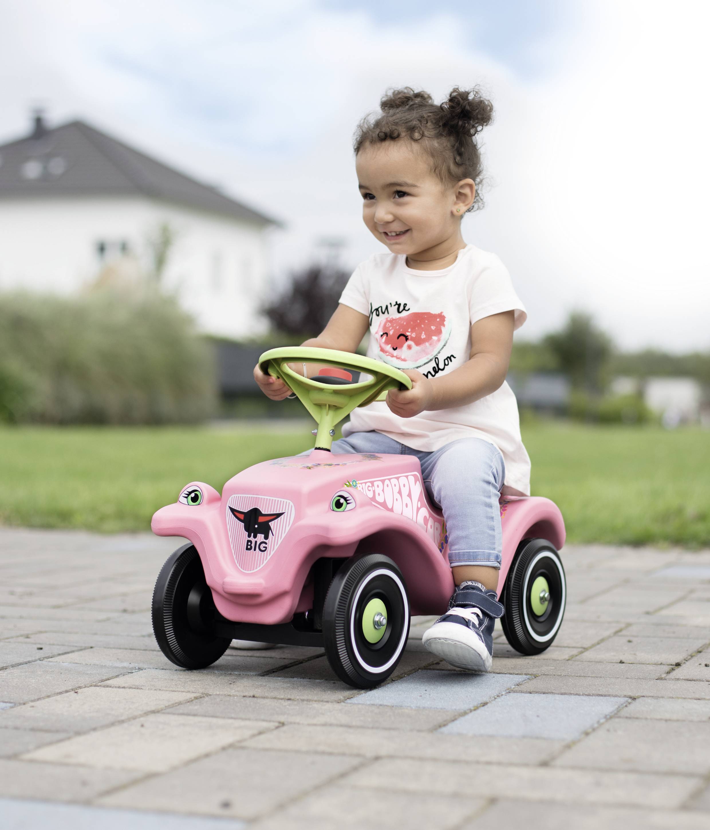 BIG Bobby Car Classic Flower, 1 Jahr(e), 4 Rad/Räder, Kunststoff, Pink, Grün-6