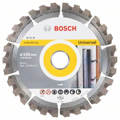 Bosch Accessories 2608603631 Best for Universal Diamanttrennscheibe Durchmesser 150 mm Bohrungs-Ø 22.23 mm  1 St.