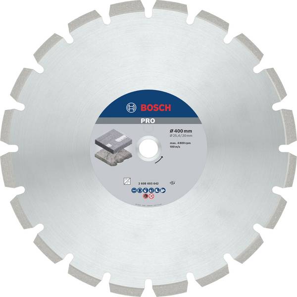 Bosch Accessories 2608603642 Best for Asphalt Diamanttrennscheibe Durchmesser 400 mm  Beton, Sandstein, Asphalt, Kalkstein 1 St.
