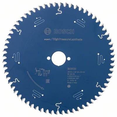 Kreissägeblatt von Bosch aus der Serie 'expert for High Pressure Laminate', Durchmesser 250 mm, speziell für Laminat geeignet.