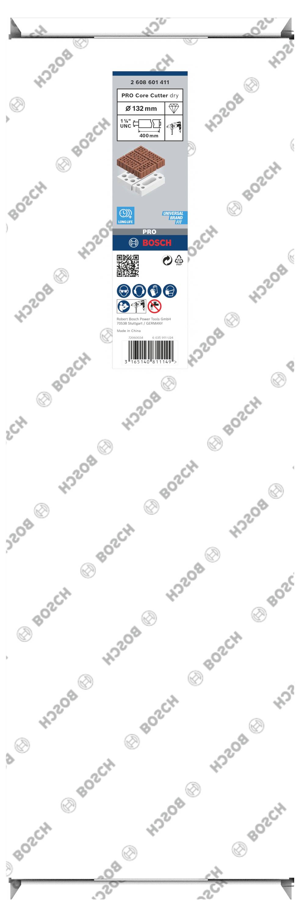 Verpackung eines Bosch Schleifbands mit Maßen 75x533 mm und Körnung 40. Geeignet für Holz, Farbe und Metall. Enthält 3 Stück.
