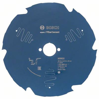 Blaues Kreissägeblatt von Bosch mit silberfarbenem Logo und Aufschrift. Geeignet für Betonbearbeitung. Hergestellt in Italien.