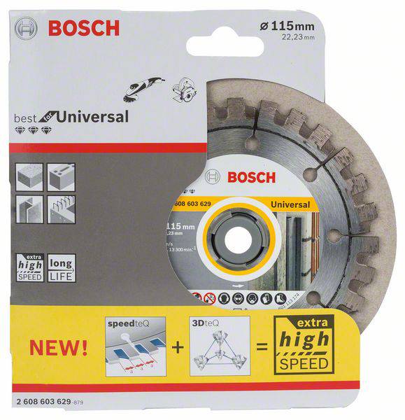 Bosch Accessories 2608603629 Best for Universal Diamanttrennscheibe Durchmesser 115 mm Bohrungs-Ø 22.23 mm 1 St.-1