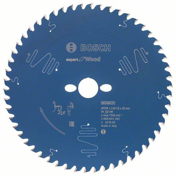Bosch Accessories Expert for Wood 2608644342 Kreissägeblatt 254 x 30 x 1.8 mm Zähneanzahl: 54 1 St.