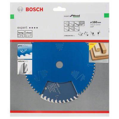 'Bosch Kreissägeblatt für Holz, Durchmesser 160 mm, long life, clean cut. Geeignet für proteQtion und microteQ Materialien.'