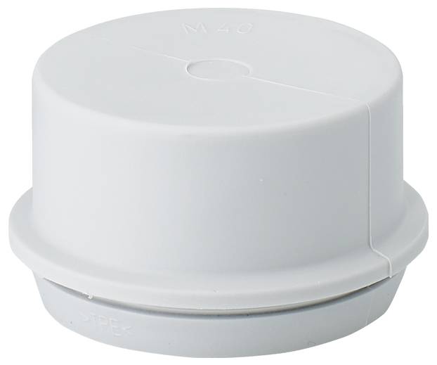 Ein weißer, zylindrischer Deckel mit flachem Profil, vermutlich aus Kunststoff, ist abgebildet.