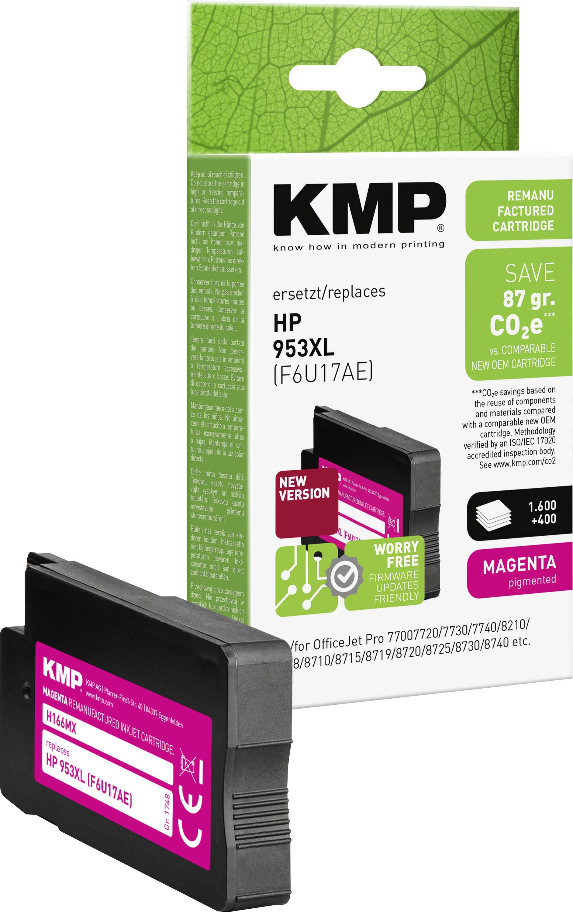 KMP Druckerpatrone ersetzt HP 953XL Kompatibel Magenta H166MX 1748,4006