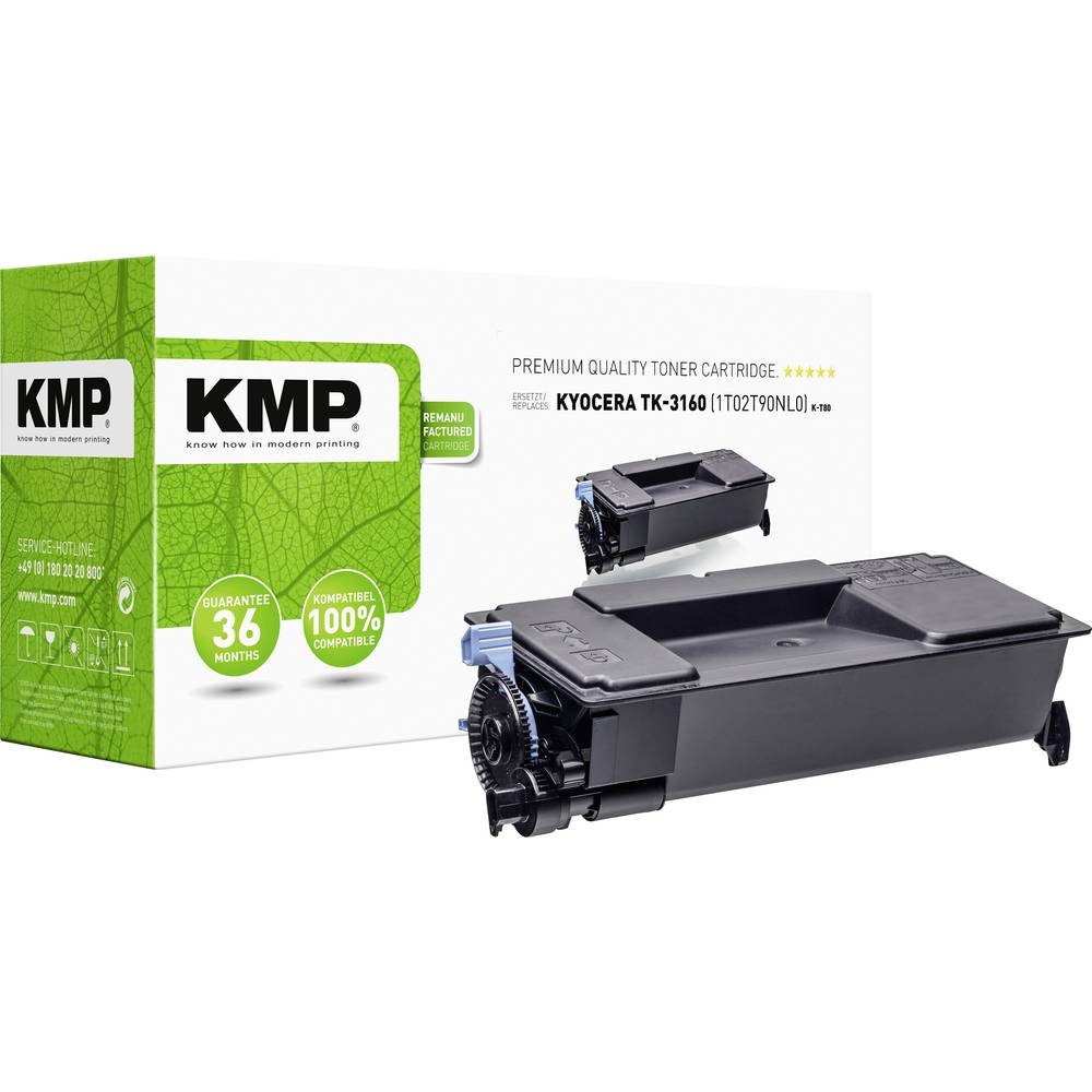 KMP Tonercassette vervangt Kyocera TK-3160 Compatibel Zwart 14000 bladzijden K-T80