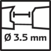 'Ø 3.5 mm' in einer technischen Zeichnung; symbolisiert den Durchmesser in Millimetern, um eine bestimmte Größe zu veranschaulichen.