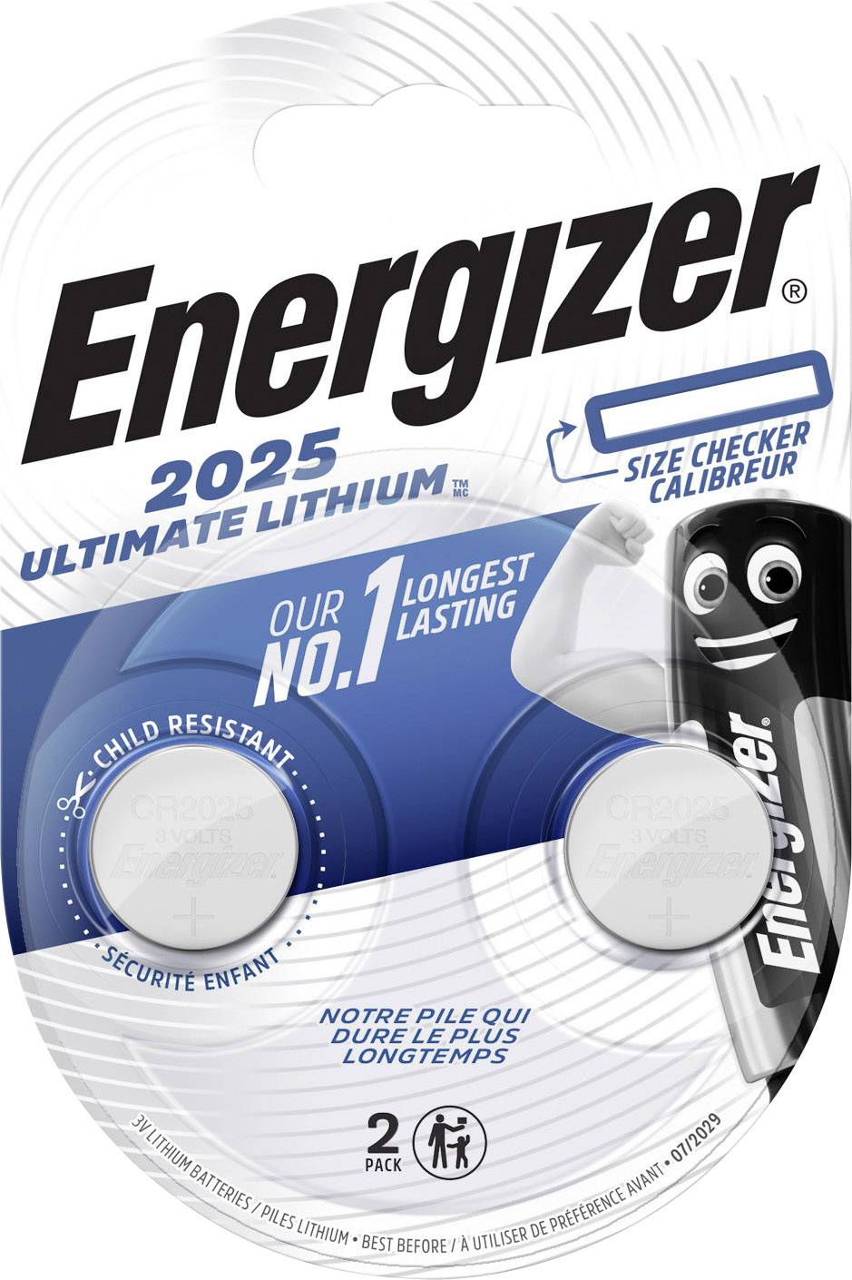 ENERGIZER Knopfzelle CR 2025 Lithium Ultimate 2025 170 mAh 3 V 2 St.