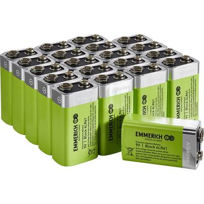 Emmerich Industrial 6LR61 9 V Block-Batterie Alkali-Mangan 500 mAh  20 St.