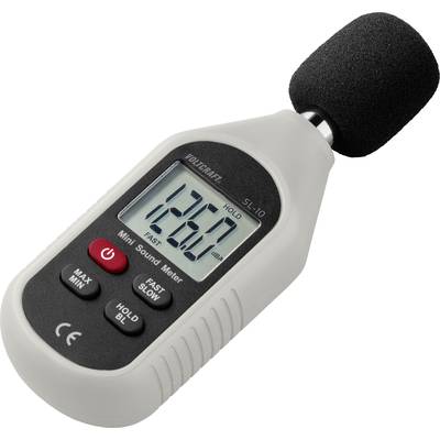 Ein Schallpegelmesser zeigt einen Wert von 126,0 dB auf dem Display an, um Lärmmessungen zu veranschaulichen.