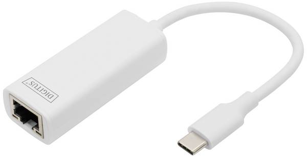 Digitus Netzwerk, USB 3.2 Gen 1 (USB 3.0) Adapter [1x USB 3.2 Gen 1 Stecker C (USB 3.0) - 1x RJ45-Buchse] DN-3024 20.00 cm Geschirmt