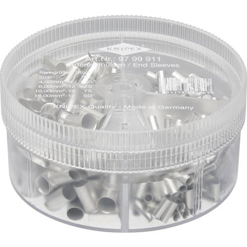 Thumbnail - Knipex 97 99 911 Aderendhülsen-Sortiment 4 mm², 6 mm², 10 mm², 16 mm² Unisoliert 350 St.