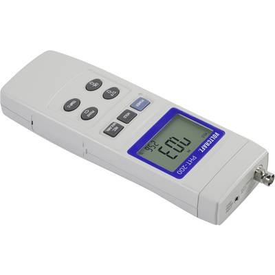 Tragbares digitales pH-Messgerät mit Display zeigt '6.02', Bedientasten neben dem Display, Marke 'Voltcraft', Modell 'PH-100'.