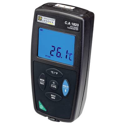 Ein RTD-Thermometer zeigt eine Temperatur von 26,1°C an. Es verfügt über verschiedene Bedientasten für Funktionen und Einstellungen.