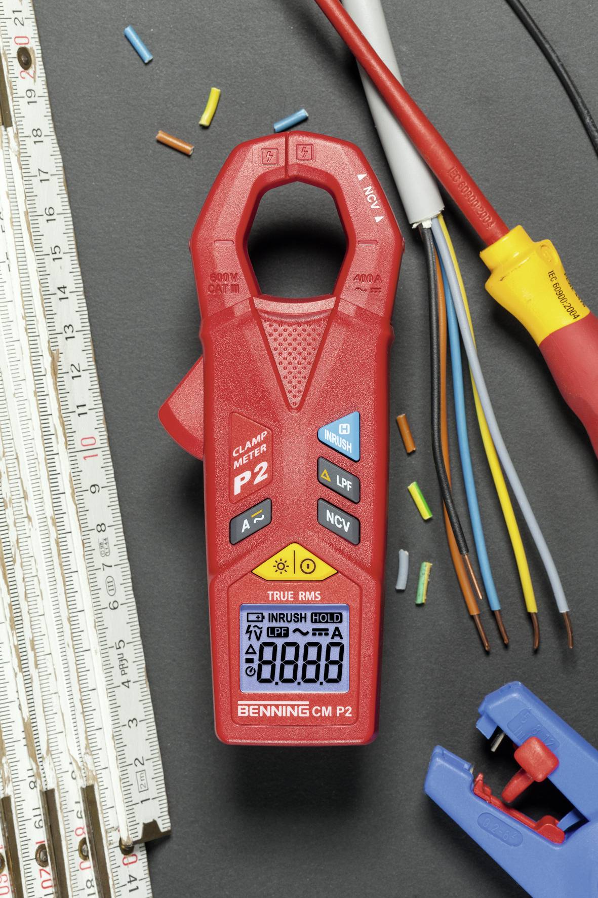 Benning CM P2 Stromzange digital CAT III 600 V Anzeige (Counts): 4200-2