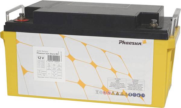 Phaesun Sun-Store 90 340094 Solarakku 12 V 88 Ah Blei-Vlies (AGM) (B x H x T) 34.8 x 17.8 x 16.7 cm M6-Schraubanschluss