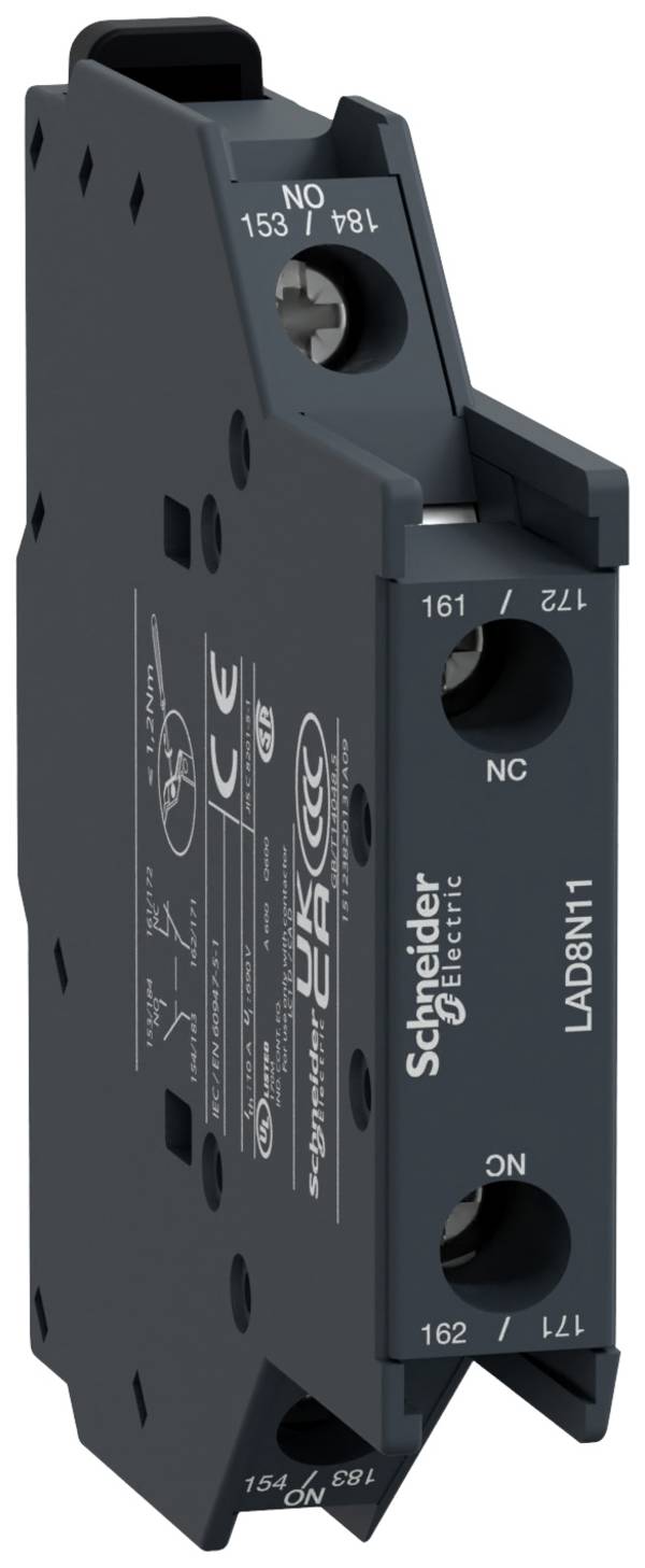 Schneider Electric LAD8N11 Hilfsschalterblock 1 Schließer, 1 Öffner mit Hilfskontakt Piece 1 St.
