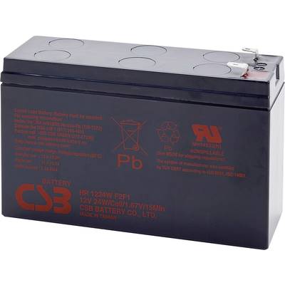 CSB Battery HR 1224W high-rate HR1224WF2F1 Bleiakku 12 V 5.8 Ah Blei-Vlies (AGM) (B x H x T) 151 x 98 x 51 mm Flachsteck