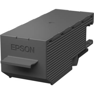 Epson-Druckerwartungsbox, dunkelgrau, rechteckig mit gerillten Seitenflächen, entwickelt zur Sammlung von Tintenverschwendung in spezifischen Druckermodellen.