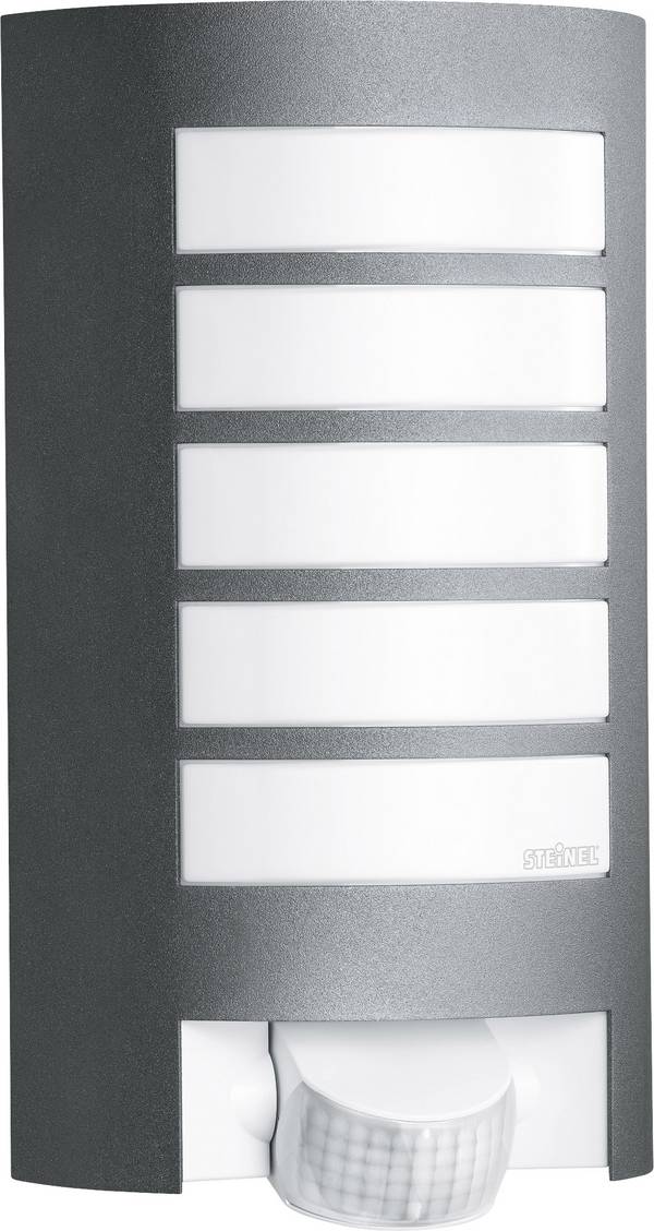 Steinel L 12 S 657819 Außenwandleuchte mit Bewegungsmelder  Energiesparlampe, LED E27 60 W Anthrazit