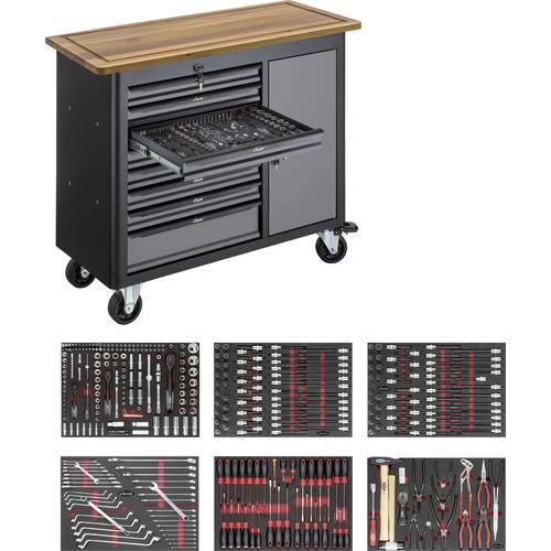 Thumbnail - Werkbank, V5158, H1000xB481xL1091mm, m.Sortiment 375tlg., 8 Schubladen