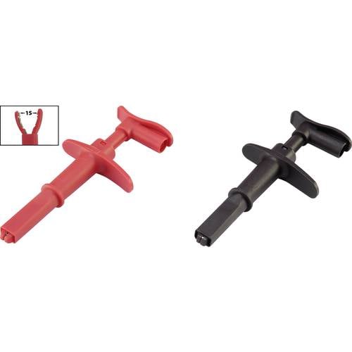 VOLTCRAFT MSK-116 Krokodilklemme Stecker 4 mm CAT III 1000 V, CAT IV 600 V Schwarz, Rot