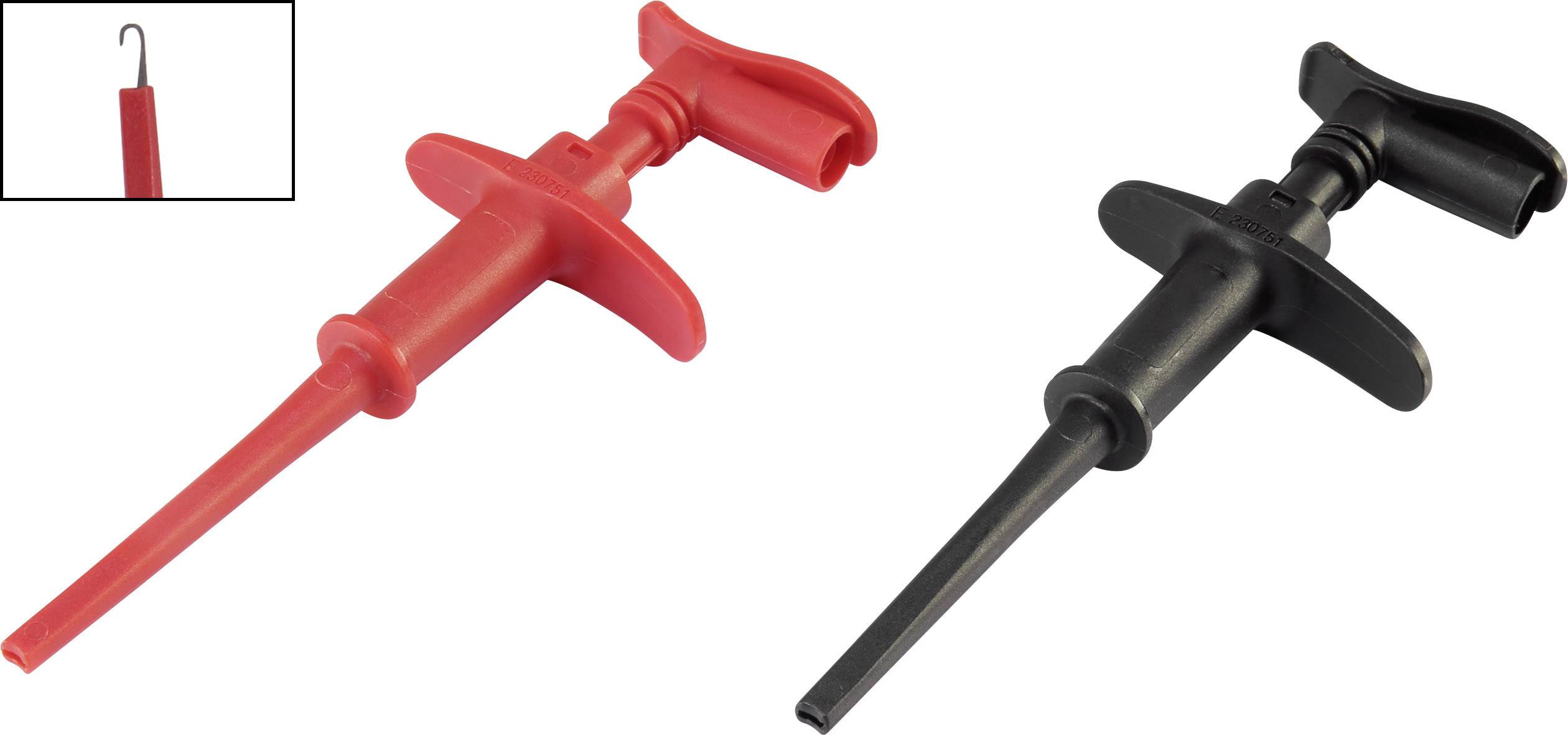 VOLTCRAFT Abgriffklemme Stecker 4 mm CAT III 1000 V, CAT IV 600 V Schwarz/Rot