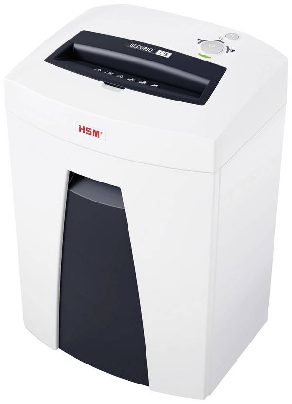 HSM SECURIO C18 Aktenvernichter 15 Blatt Streifenschnitt 3.9 mm P-2 25 l Vernichtet auch Heftklammern, Büroklammern, Kreditkarte