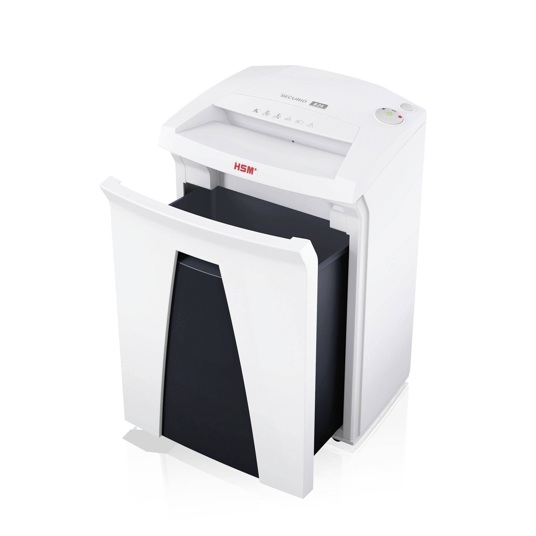 HSM SECURIO B24 Aktenvernichter 16 Blatt Partikelschnitt 4.5 x 30 mm P-4 34 l Vernichtet auch CDs, DVDs, Heftklammern, B-1