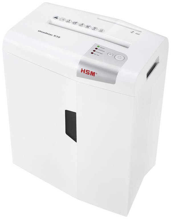 HSM shredstar X10 Aktenvernichter 10 Blatt Partikelschnitt 4.5 x 30 mm P-4 20 l Vernichtet auch CDs, DVDs, Heftklammern, Büroklammern, Kreditkarte