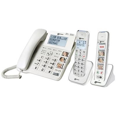 Geemarc Pack SENIOR 295 Schnurgebundenes Seniorentelefon  Anrufbeantworter, Foto-Tasten, inkl. Mobilteil Beleuchtetes Di