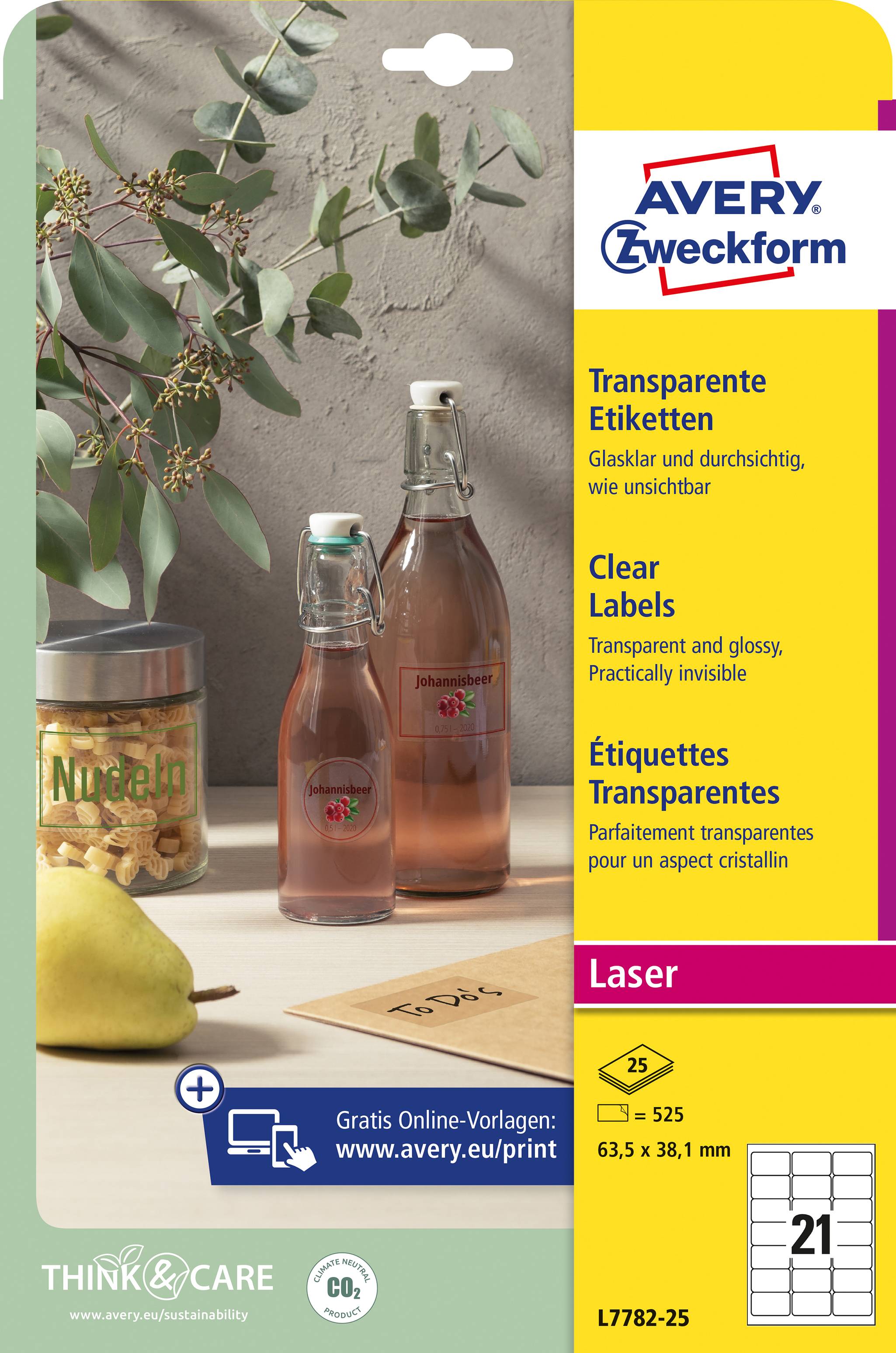 Flasche mit rosafarbener Flüssigkeit und Glas mit 'Nudeln' Aufschrift auf einem Tisch. Daneben steht eine Zitrone.