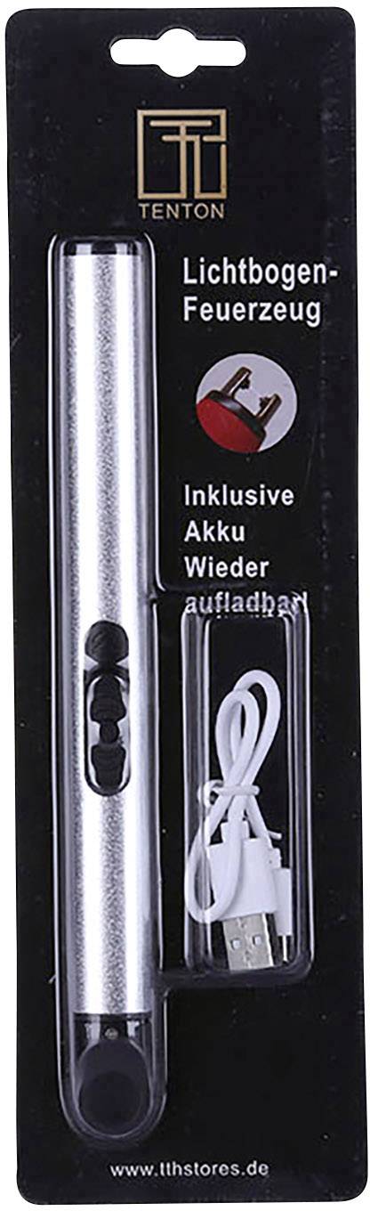TenTon Lichtbogen-Stab-Feuerzeug bei Wind und Wetter silber-17