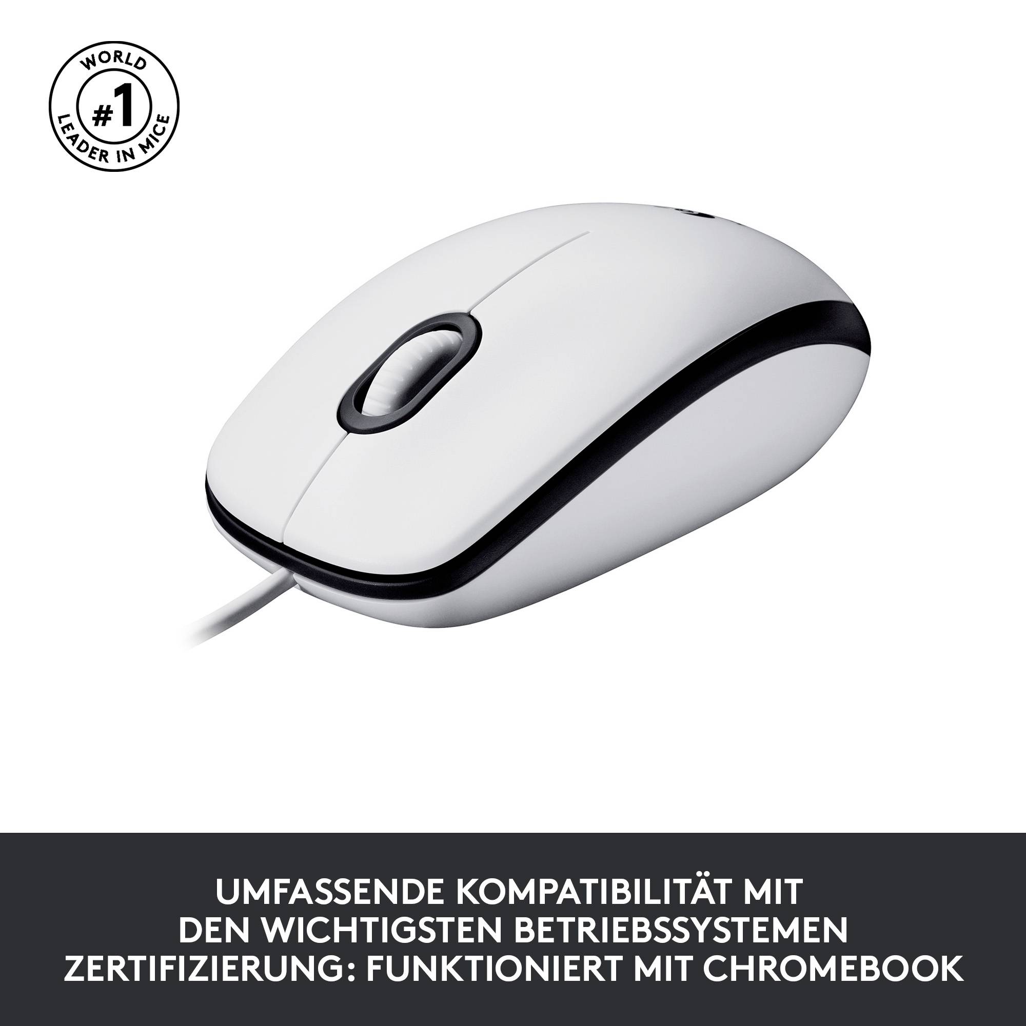Logitech M100 Maus USB Optisch Weiß 3 Tasten 1000 dpi-4