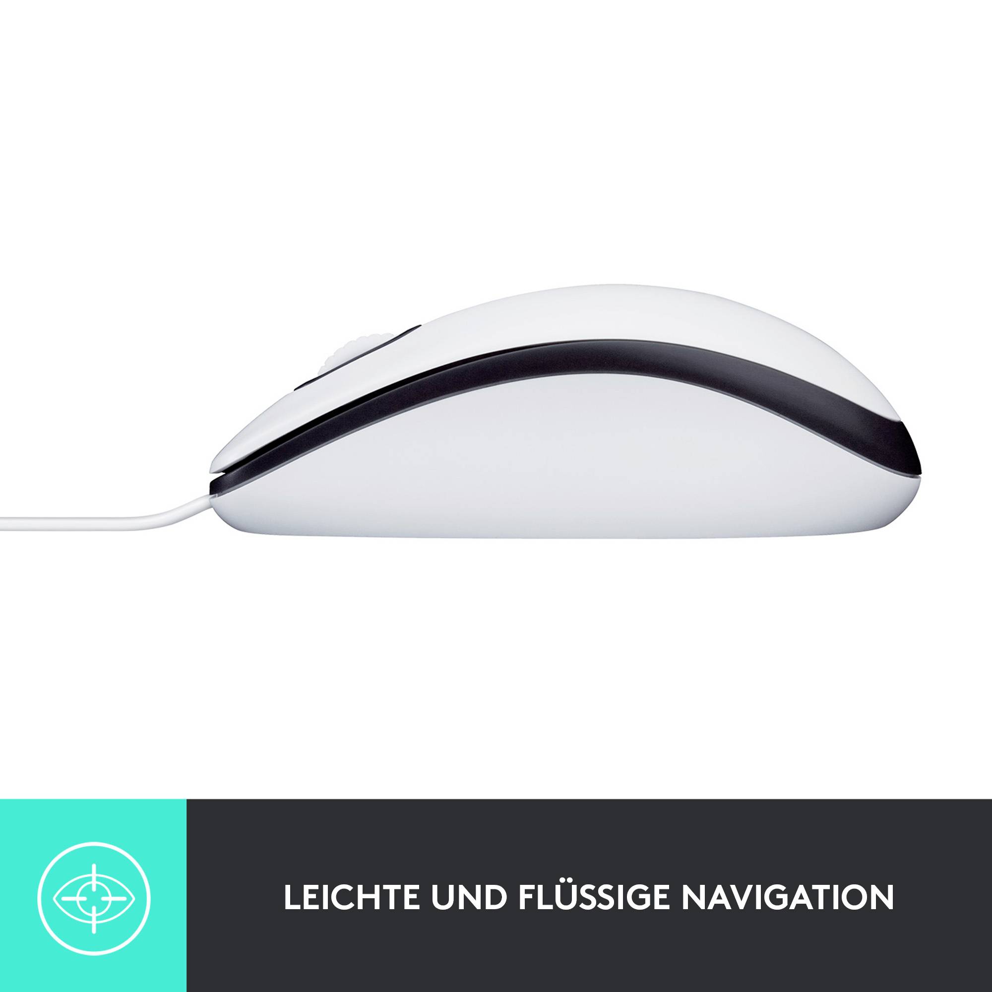 Logitech M100 Maus USB Optisch Weiß 3 Tasten 1000 dpi-5