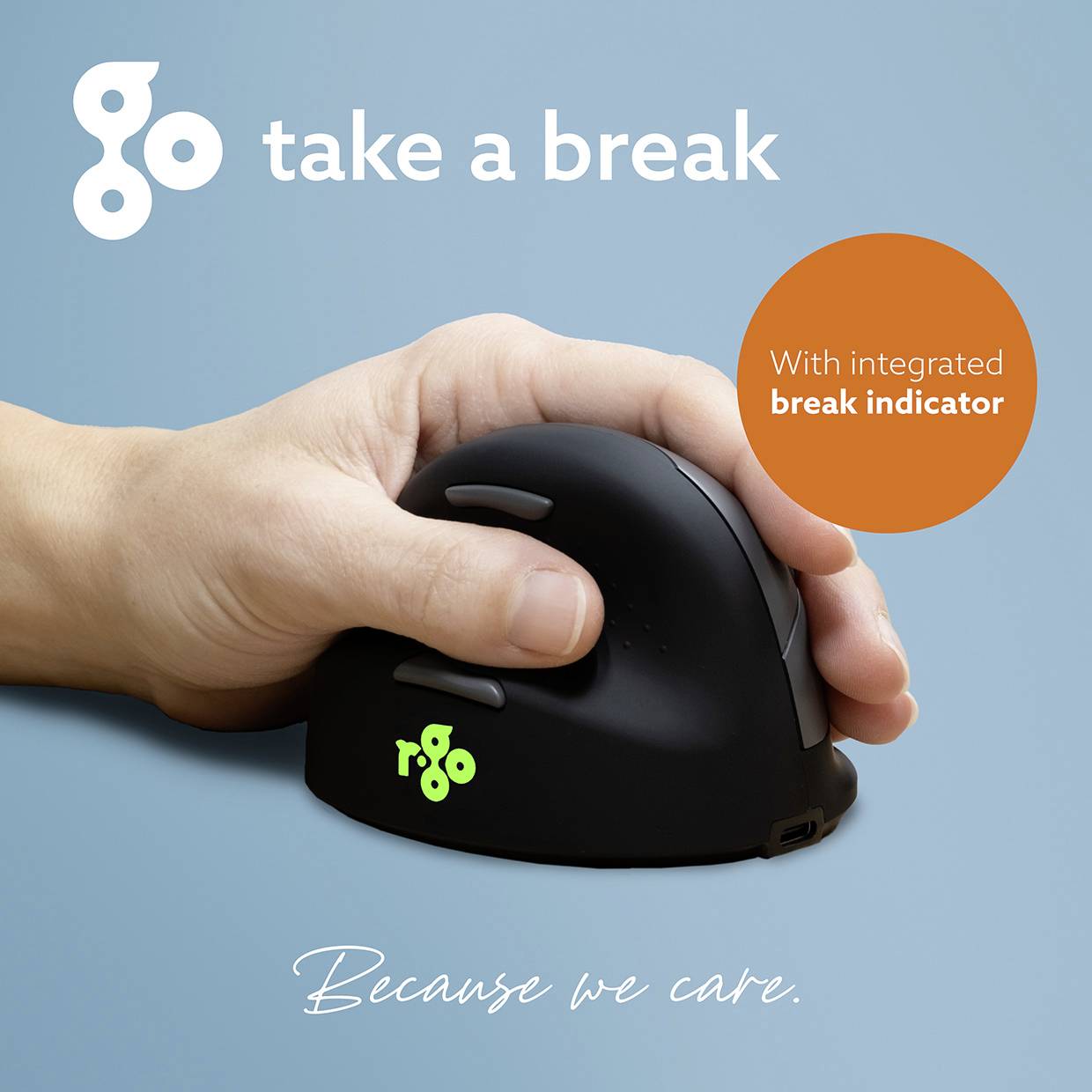 R-GO Tools RGOHEWLL Ergonomische Maus Funk Größe: M Optisch Schwarz, Silber 4 Tasten 1750 dpi Ergonomisch-8