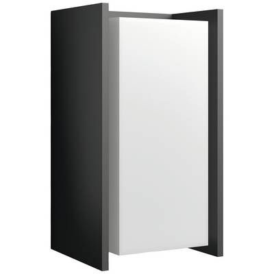 Ein schwarzer, rechteckiger Rahmen umschließt ein weißes, freistehendes Paneel. Geometrisches Design, modern und minimalistisch.