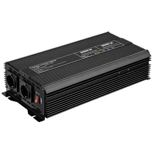 Thumbnail - Goobay 58892 12V auf 230V Spannungswandler, DC AC Wandler 3000W, Kfz Autobatterie Anschluss Batteriekabel, USB Buchse