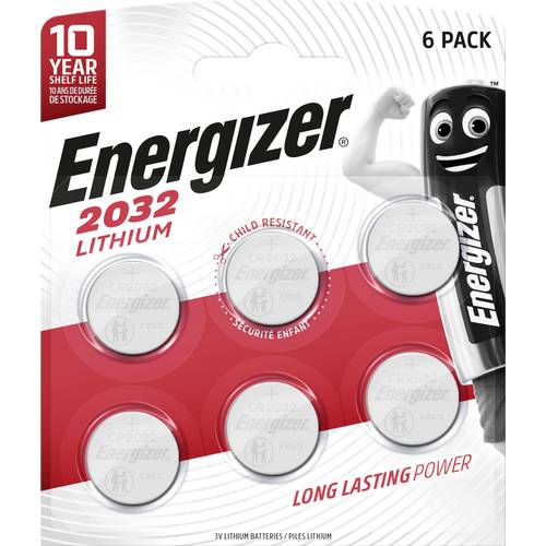 Thumbnail - Energizer Knopfzelle CR 2032 3 V 6 St. 240 mAh Lithium CR2032