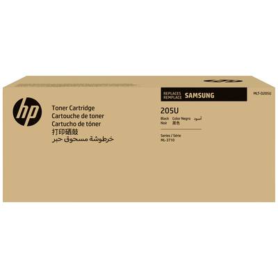 Braune Kartonverpackung mit der Aufschrift 'Toner Cartridge' und den Markenlogos von HP und Samsung. Geeignet für Samsung-Serie ML-3710.