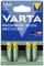 'Varta Recharge Accu Recycled' Akkus, AAA-Größe, 800 mAh, zwei Stück in Blisterverpackung, betont Recycling und wiederaufladbare Funktion.