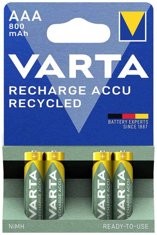 Varta RECH.AC.RECYC.AAA800mAh BLI4 Micro (AAA)-Akku NiMH 800 mAh 1.2 V 4 St.