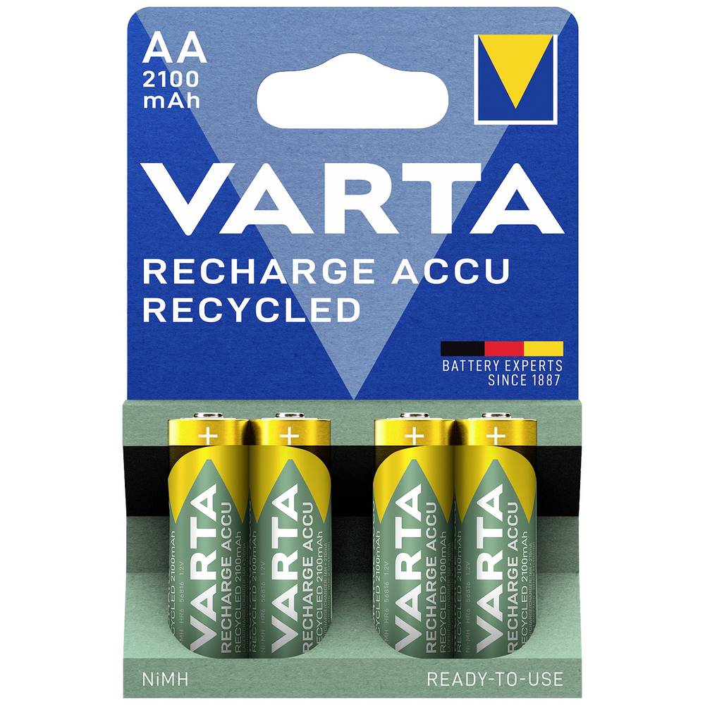 Image of Varta RECH.AC.RECYC.AA2100mAh BLI4 Oplaadbare AA batterij (penlite) NiMH 2000 mAh 1.2 V 4 stuk(s)
