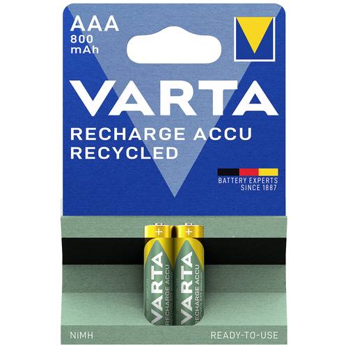 Thumbnail - Varta RECH.AC.RECYC.AAA800mAh BLI2 Micro (AAA)-Akku NiMH 800 mAh 1.2 V 2 St.