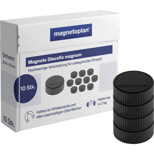 Thumbnail - magnetoplan Magnet Discofix Magnum (Ø x H) 34 mm x 13 mm rund Schwarz 10 St. 1660012
