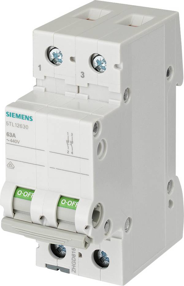 Ausschalter Grau 40 A 2 Schließer Siemens 5TL12400