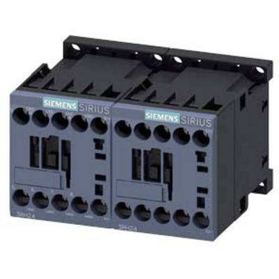 Zwei schwarze Elektrokontaktoren der Marke Siemens Sirius, nebeneinander montiert, mit sichtbaren Anschlusspunkten oben und unten.